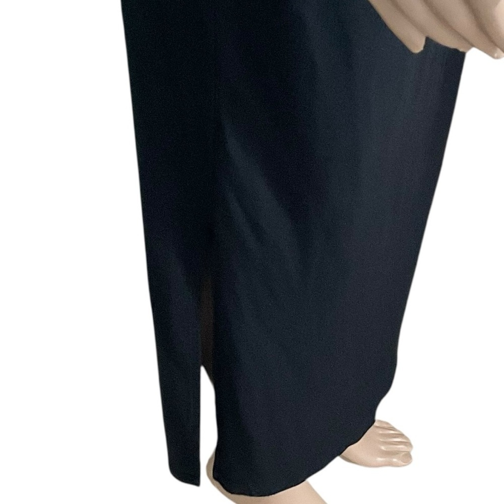 Magaschoni Black Stretch Tie Waist Midi Dress Size Medium - Picture 9 of 14